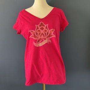 Lucky, Lotus Flower -Peace tee, bright pink, Dress Happy!